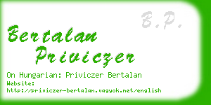 bertalan priviczer business card